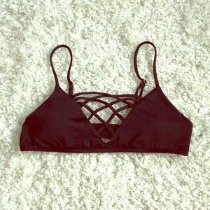 L*Space black caged bikini top